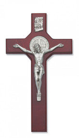 10 1/2" CHERRY STAINED ST. BENEDICT CRUCIFIX 79-42672