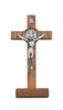 8" Standing St. Benedict Walnut Crucifix