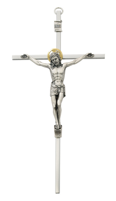 Metal Wall Crucifix with Gold Halo
