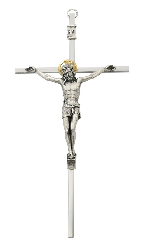 Metal Wall Crucifix with Gold Halo