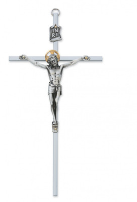 8" ALUMINUM CRUCIFIX WITH GOLD HALO 79-48