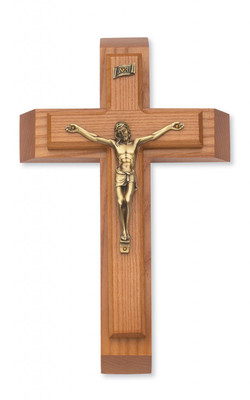 SICK CALL SET - 12" WALNUT STAINED CRUCIFIX 79-42495