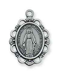 MIRACULOUS MEDAL PEWTER ANTIQUE SILVER AN572