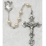 PEARL EUROPEAN GLASS ROSARY 131D/F