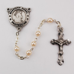 PEARL GUARDIAN ANGEL ROSARY R371DG