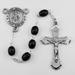 BLACK ST. MICHAEL ROSARY R377DF
