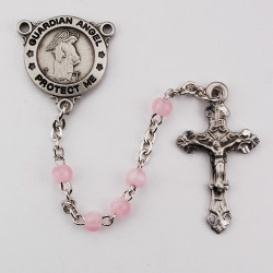 PINK GUARDIAN ANGEL ROSARY R367DG