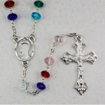 MULTI COLOR RHODIUM ROSARY