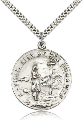 St. Kateri Sterling Silver Medal 5898-bliss