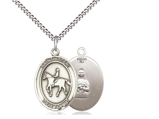Sterling Silver St. Kateri Equestrian Medal