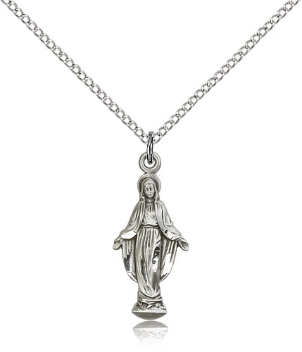 Sterling Silver Full Figure Miraculous Medal Pendant