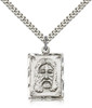 Sterling Silver Holy Face Medal Pendant with 24″ Chain