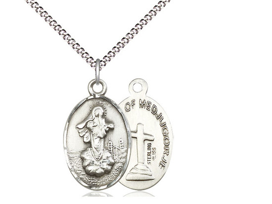 Sterling Silver Our Lady of Medjugorje Medal