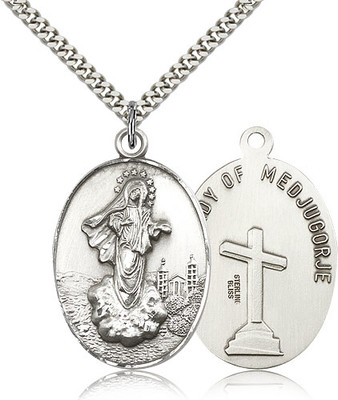 Our Lady of Medjugorje Sterling Silver Medal 5679-bliss