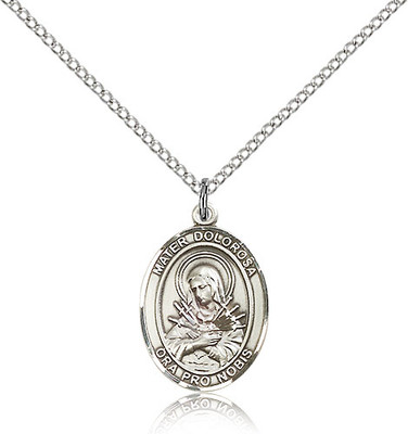 Our Lady of Seven Sorrows Sterling Silver Medal 8290-bliss