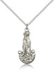 Sterling Silver Our Lady of Fatima Pendant on 18" Chain 