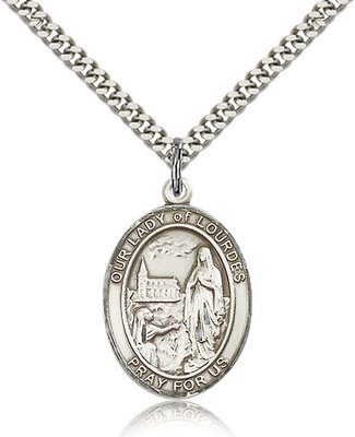 Our Lady of Lourdes Sterling Silver Medal 7288-bliss