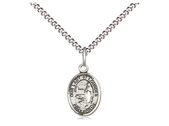 Sterling Silver Our Lady of Lourdes Medal