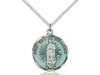 Sterling Silver Our Lady of Guadalupe Blue Enamel Medal