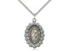 Sterling Silver Our Lady of Guadalupe Medal with Crystal Accents