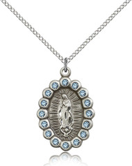 Our Lady of Guadalupe Swarovski Crystals Sterling Silver Medal 2009FA-bliss