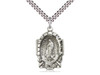Sterling Silver Our Lady of Guadalupe Medal with 24" Chain