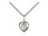 Sterling Silver Our Lady of Guadalupe Heart Shaped Medal