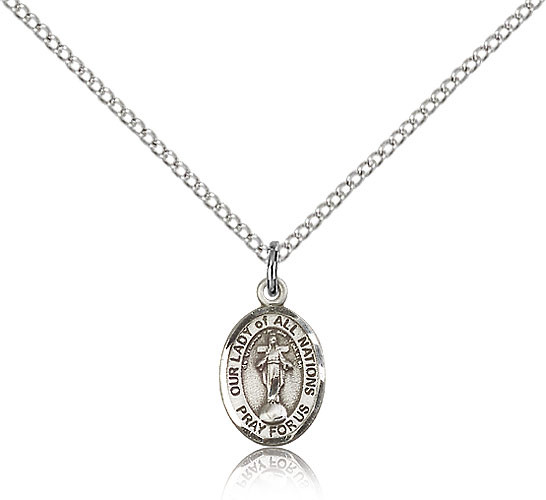 Petite Sterling Silver Our Lady of All Nations Medal