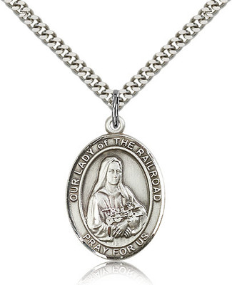 Our Lady of the Railroad Sterling Silver Medal 7247-bliss