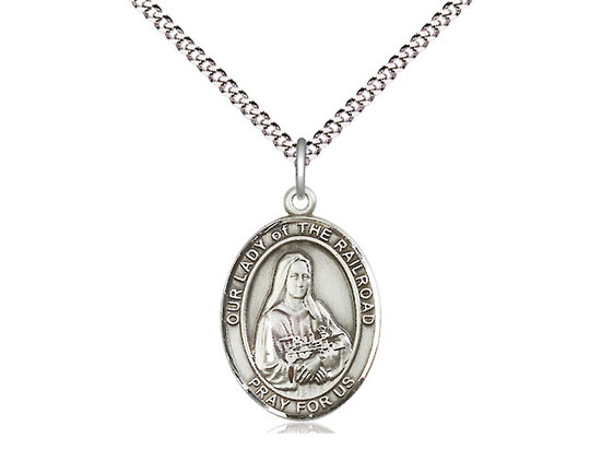 Sterling Silver Our Lady of the Railroad Medal