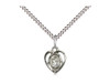 Sterling Silver Our Lady of Perpetual Help Heart Medal