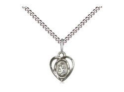 Sterling Silver Our Lady of Perpetual Help Heart Medal