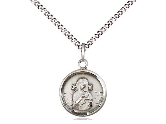 Sterling Silver Our Lady of Perpetual Help Round Medal