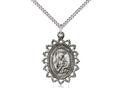 Sterling Silver Our Lady of Perpetual Help Radiant Medal