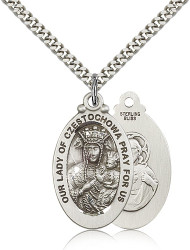 Our Lady of Czestochowa Sterling Silver Medal 6095-bliss