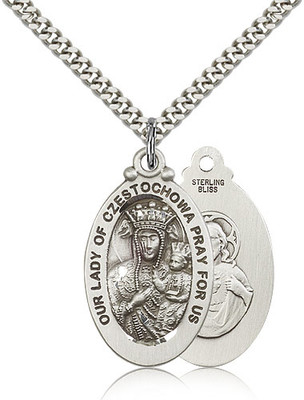 Our Lady of Czestochowa Sterling Silver Medal 6095-bliss