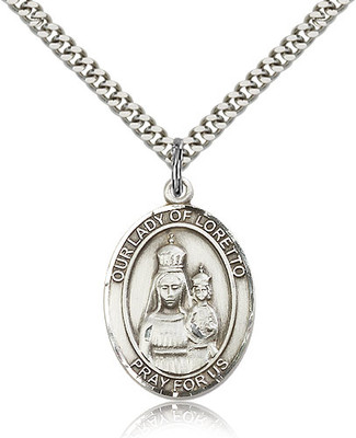 Our Lady of Loretto Sterling Silver Medal 7082-bliss