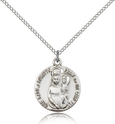 Our Lady of Loretto Sterling Silver Medal 0826PL-bliss