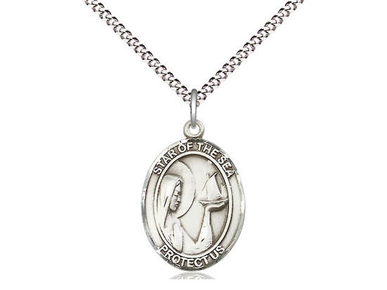 Sterling Silver Our Lady Star of the Sea Medal
