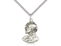 Sterling Silver Sacred Heart Head of Christ Medal