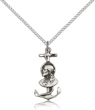 Christ With Anchor Sterling Silver Medal 5645-bliss
