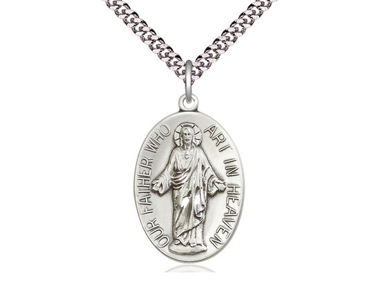 Sterling Silver Our Father Medal