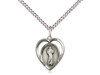 Sterling Silver Heart Shaped Divine Mercy Medal