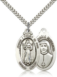 Divine Mercy Sterling Silver Medal 4145-bliss