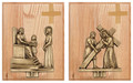 Antique Bronze on Oak Plaque