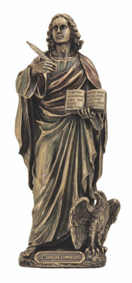 St. John the Evangelist with Eagle Statue, cold cast bronze