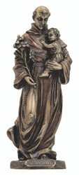 St. Anthony and Child Statue, cold cast bronze