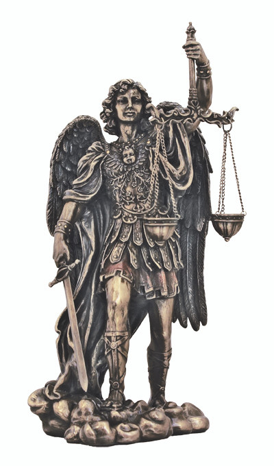 St. Michael with the Scales of Justice Statue (bronze or pewter)