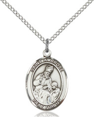 St. Ambrose Sterling Silver Medal 8137-bliss