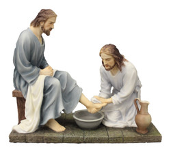 Christ Washing Feet Statue (bronze or color)